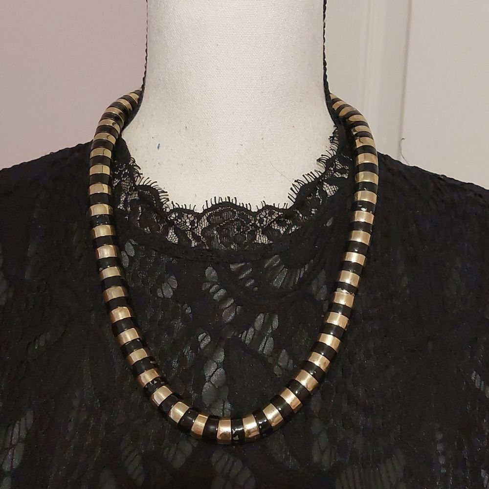 Black Gold Segmented Necklace